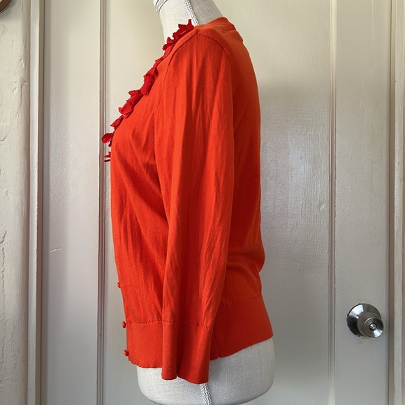 Kate Spade Red Ruffled Cardigan Sweater - Picture 3 of 6